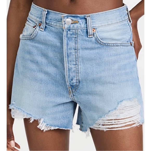 NEW RE/DONE 90's Low Slung Denim Shorts Size 30 - Picture 1 of 10